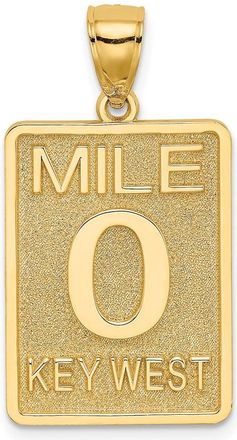 Diamond2Deal 14k Yellow Gold Mile Marker 0 KEY WEST Charm