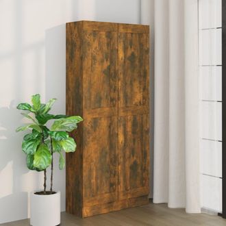 Berkfield Home Book Cabinet Smoked Oak 82.5x30.5x185.5 cm Engineered Wood in Brown