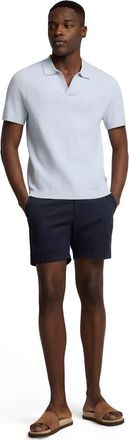 Onia Textured Cotton Johnny Collar Polo in Sky White at Nordstrom, Size X-Large