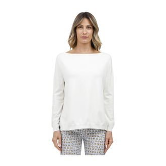 Gran Sasso Bootneck Viscose Top - Dames - Longsleeves - Wit - L - Tops