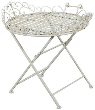 Biscottini International Biscottini - Mesa De Centro Plegable De Hierro Forjado, Mesa Redonda Para Jard&iacute;n, Bar Y Restaurante, Mesa De T&eacute; Decorativa Para Exteriores