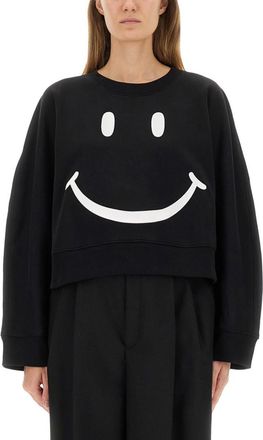 Moschino Black Graphic Crew Neck Sweatshirt