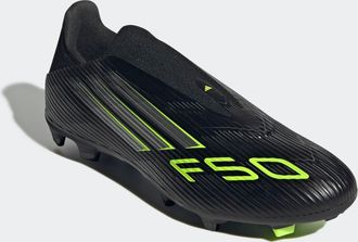 adidas Fussballschuh ADIDAS PERFORMANCE F50 LEAGUE LACELESS FIRM/MULTI-GROUND BOOTS, Damen, Gr. 44,5, schwarz (core schwarz, iron metallic, lucid lemon), Syn