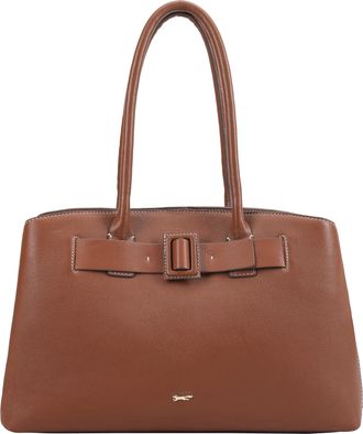 Paul Costelloe Womens Belbo Leather Shoulder Bag - Brown - One Size
