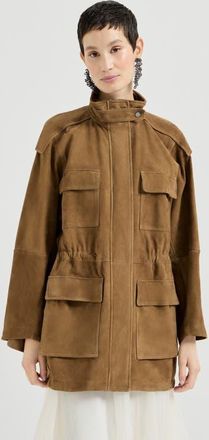 Brunello Cucinelli Couture suede safari jacket in Brown at Nordstrom, Size 48 It