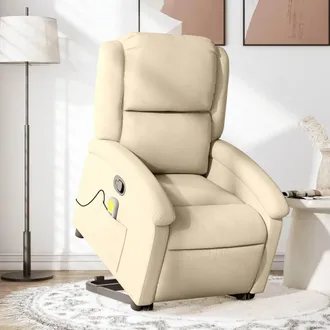 vidaXL Vidaxl - Silla De Masaje Reclinable De Pie De Tela Color Crema