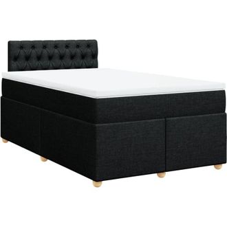 vidaXL Cama Box Spring Con Colch&oacute;n Tela Negro 120x190 Cm Vidaxl