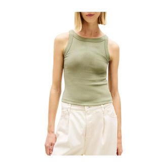 Tommy Hilfiger Sleeveless Tops, female, Green, Size: XS Sleeveless Tops