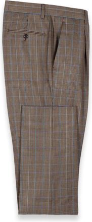 Paul Fredrick Wool Blend Plaid Single Pleat Suit Pants