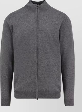 HUGO BOSS virgin wool ribbed cardigan
