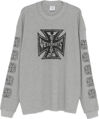 VETEMENTS Hoodies & sweatvesten, Heren, Grijs, M, Me 76Ls 181G Sweatshirt