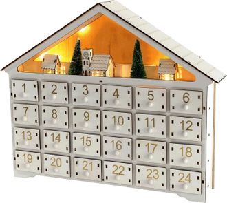 OEM Calendrier De LAvent En Bois 24 Tiroirs Led R&eacute;utilisable Pour Diy D&eacute;coration De No&euml;l Ornements Uniques-autres