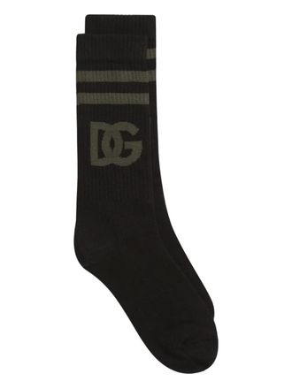 Dolce & Gabbana logo striped socks - Nero