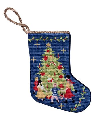 Peking Handicraft Tree & Friends Embroidered Needlepoint Mini Stocking
