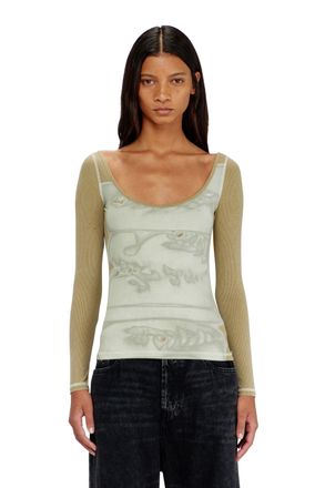 Diesel Slim fit top with digital print - Tops - Woman - Multicolor