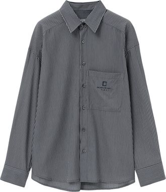 Wooyoungmi Cotton-Blend Casual Shirt With Vertical Stripes