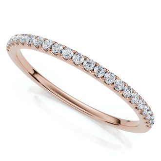Pompeii3 1/4Ct Diamond Wedding Ring Prong Set Stackable Anniversary Band Gold Lab Grown