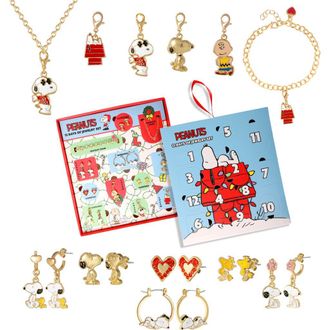 Peanuts Snoopy Advent Calendar 12-Piece Jewelry Set in Multicolor at Nordstrom