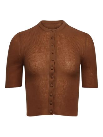 Citizens Of Humanity buttoned short-sleeves top - women - Wool/Cashmere/Fabric - S - Brown
