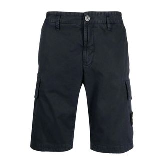 Stone Island Casual Shorts, male, Blue, Size: W34 Slim-Fit OLD Effect Cargo Shorts