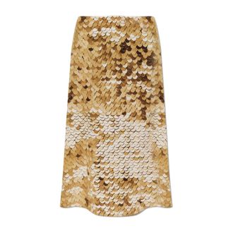 Moschino Midi Skirts, female, Beige, Size: S Silk Skirt