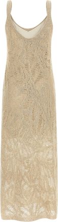 Brunello Cucinelli Womens Beige Linen Long Dress