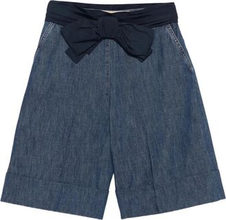 Valentino Denim shorts met strik - Dames - Denim shorts - Blauw - S - Denim - Korte Broeken