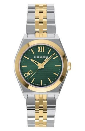 Ferragamo Vega Bracelet Watch, 28mm in Two Tone at Nordstrom