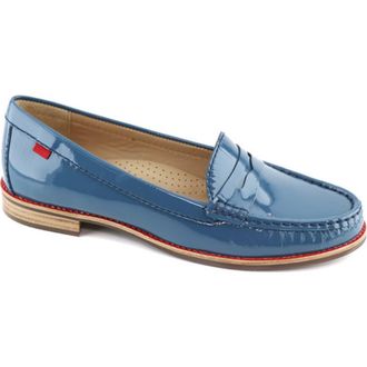 Marc Joseph New York East Village Patent Leather Penny Loafer in Atlantic Blue Patent at Nordstrom, Size 10.5
