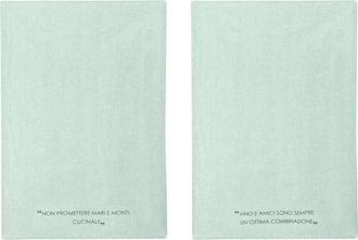 KASANOVA Set 2 strofinacci 45x65 cm verde con scritta