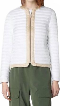 Save The Duck Carina Puffer Jacket In White/beige Trim