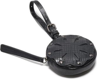 Maliparmi Leren Bloom Pouch - Dames - Sleutelhangers & Tashangers - Zwart - ONE Size - Leer - Accessoires