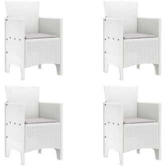 vidaXL Silla De Jard&iacute;n 4 Pcs Blanco 53 X 49 X 85 Cm Pp Vidaxl