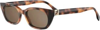 Fendi Sunglasses, female, Brown, Size: 51 MM Sunglasses