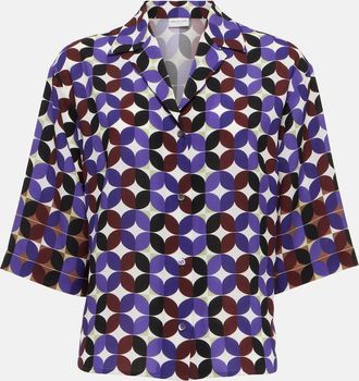 Dries Van Noten Printed crepe bowling shirt