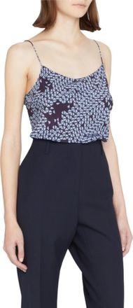Theory Silk Geometric Cami In Blue Multi