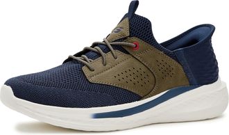 Skechers USA Mens Slade-Caster Sneaker, Navy/Tan, 7 UK
