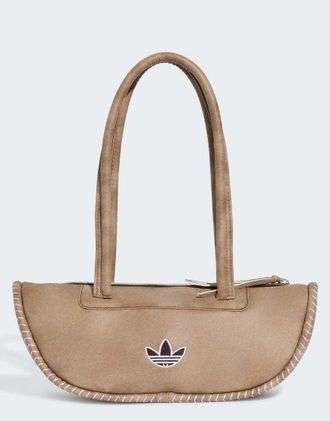 adidas Originals borsa bowling allungata in aurora coffee / khaki three-Marrone