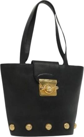 Ferragamo Tweedehands leren handtassen - Dames - Vintage Tas - Zwart - ONE Size - Leer - Vintage