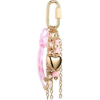 Chelsea28 Heart Beaded Bag Charm in Pink Multi- Gold at Nordstrom