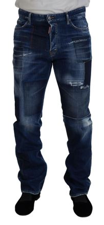 Dsquared2 Dsquared&sup2; Washed Patchwork Straight Fit Mens Jeans (Pre-Owned)