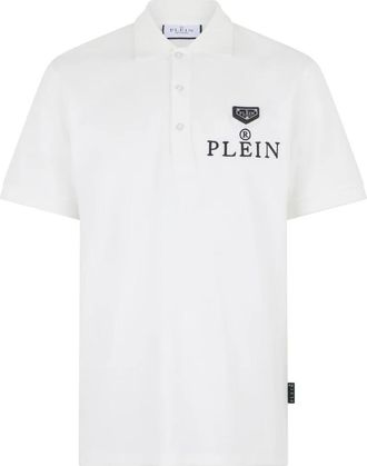 Philipp Plein Polo T-Shirt Plein R - Heren - Polos - Wit - 2XL - Katoen - Tops