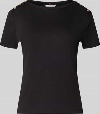 Tommy Hilfiger Slim Fit T-Shirt aus reiner Baumwolle in BLACK, Gr&ouml;&szlig;e XL