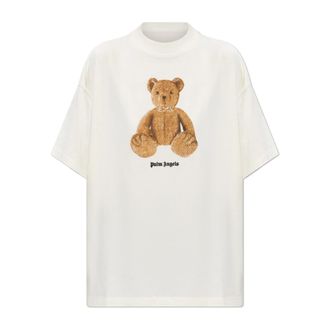 Palm Angels T-Shirts, female, White, Size: XS Bear-print T-shirt