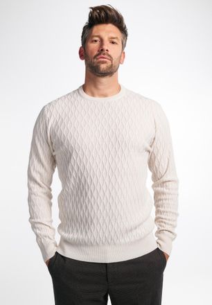 Eterna Strickpullover ETERNA, Herren, Gr. XL, weiss (wei&szlig;), 30% Kaschmir, 70% Wolle (Merino), l&auml;ssig geschnitten, Pullover Strickpullover