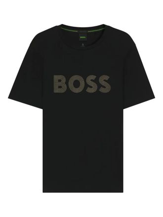 BOSS T-shirt met logodetail - Zwart