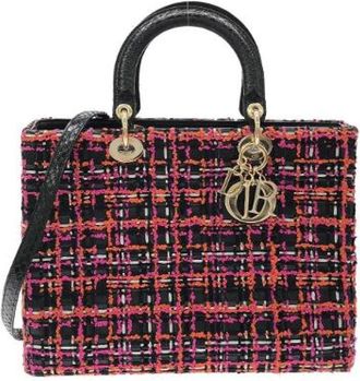 Dior Pre-owned Lady Dior Tweed Python Tas - Dames - Vintage Handtas - Veelkleurig - ONE Size - Tweed - Vintage