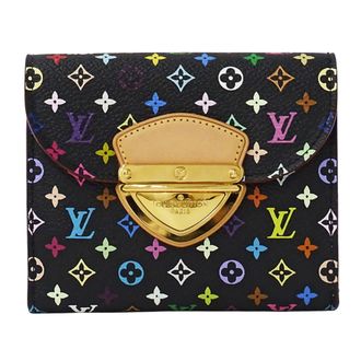 Louis Vuitton Black Multi-Color Noir Purple Violet Monogram Multicolore Wallet (Bi-Fold) (Pre-Owned)