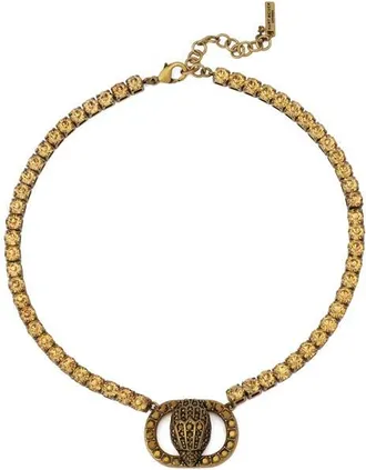 Kurt Geiger Chelsea Eagle Head Tennis Necklace in Brass at Nordstrom