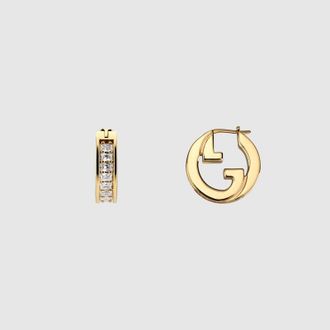Gucci Blondie Crystal Mini Earrings, Gold-toned metal, Gold-toned metal
